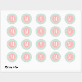 Mint Marokkaanse Tegels Lattice Gepersonaliseerd Ronde Sticker (Vel)