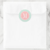 Mint Marokkaanse Tegels Lattice Gepersonaliseerd Ronde Sticker (Tas)