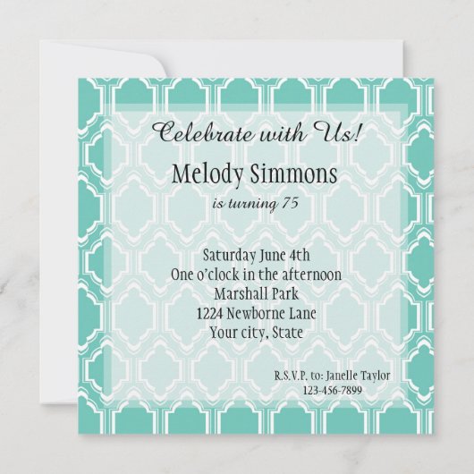 Mint Marokkaanse verjaardag Kaart (Achterkant)