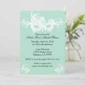 Mint Masquerade Bridal Shower Uitnodiging (Staand voorkant)