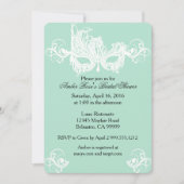Mint Masquerade Bridal Shower Uitnodiging (Voorkant)