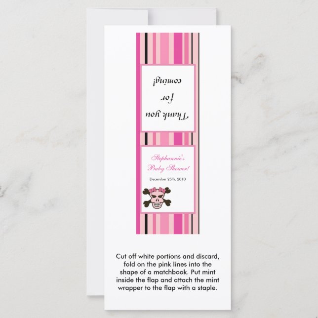 Mint Matchbook Girly Pink Punk Rock Skull (Voorkant)