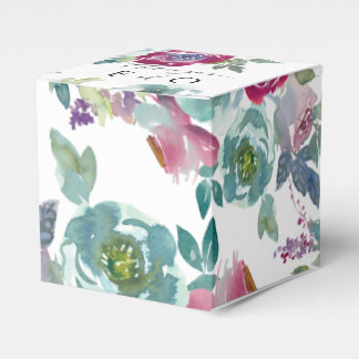 Mint & Mauve bloemige waterverf Bedankdoosjes