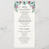Mint & Mauve floral Evening/Buffet Wedding Menu (Voorkant)