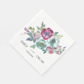 Mint & Mauve floral personalized bruiloft Servet (Hoek)