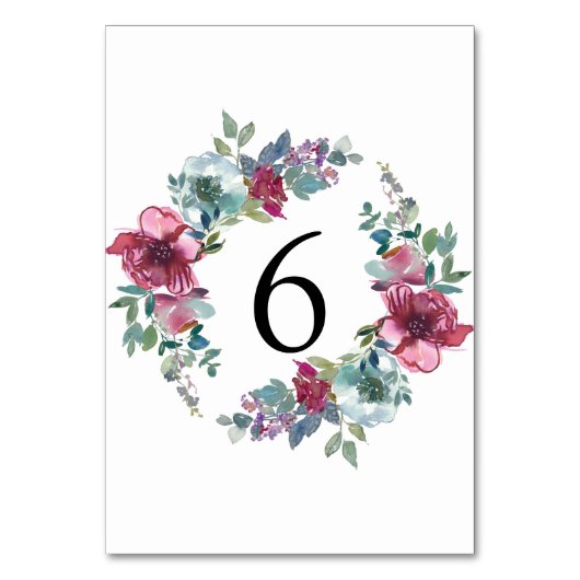 Mint & Mauve floral Waterverf Wedding Kaart (Voorkant)