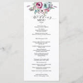 Mint & Mauve Floral Waterverf Wedding Menu (Voorkant)