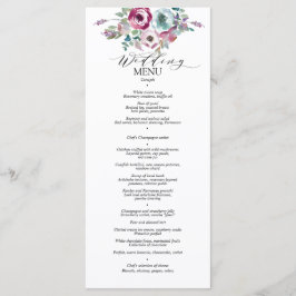 Mint & Mauve Floral Waterverf Wedding Menu