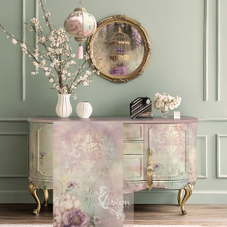 Mint Mauve Romance, Embossed Effect Damask Tissuepapier