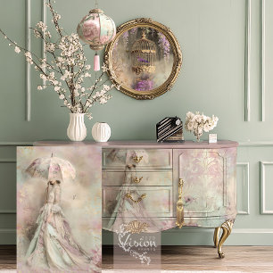 Mint Mauve Romance, Hummingbird Lady & Parasol Tissuepapier