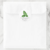 Mint Memorial Funeral Seed Packet Ronde Sticker (Tas)