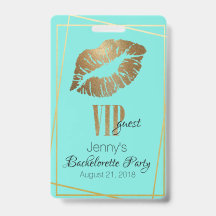 Mint met gouden lipprint bruidsmeisjesfeest badge