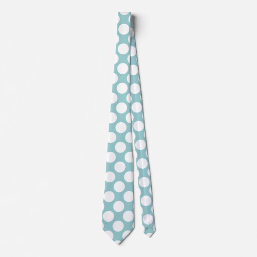 Mint met White Polka Dots Retro Stropdas (Voorkant)