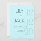 Mint Minimal Save the Date Elegante Verloving Kaart (Achterkant)