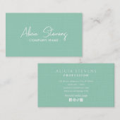 Mint minimalistisch elegant modern visitekaartje (Voorkant / Achterkant)