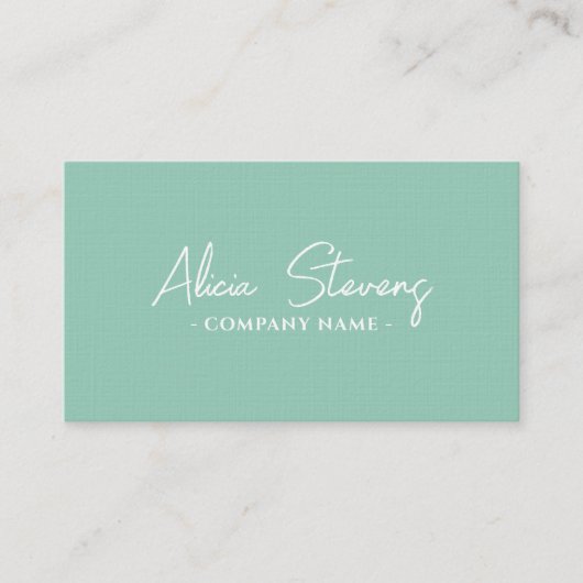 Mint minimalistisch elegant modern visitekaartje (Voorkant)