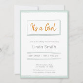 Mint minimalistisch tandvlees neutraal Baby shower Kaart (Voorkant)