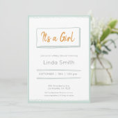 Mint minimalistisch tandvlees neutraal Baby shower Kaart (Staand voorkant)