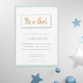 Mint minimalistisch tandvlees neutraal Baby shower Kaart