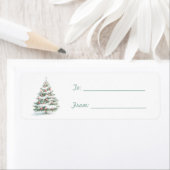 Mint Mocha Brown Christmas Tree Etiket (Insitu)