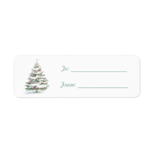 Mint Mocha Brown Christmas Tree Etiket (Voorkant)