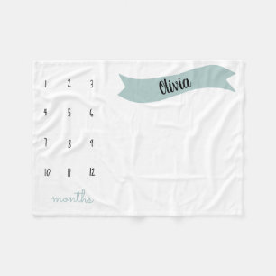 Mint Modern bekijk me groeien mijlpaal foto prop Fleece Deken