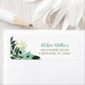 Mint modern Floral Persoonlijk Adres van de Terugk Etiket (Insitu)