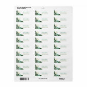Mint modern Floral Persoonlijk Adres van de Terugk Etiket (Full Sheet)