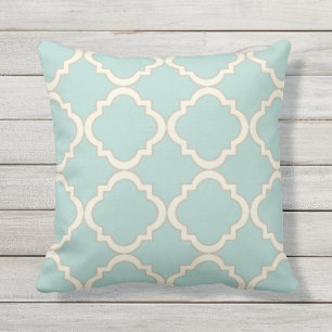 Mint Modern Moroccan Quatrefoil Buitenkussen