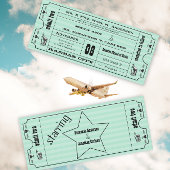Mint  Modern Typografie Ticket Wedding Kaart