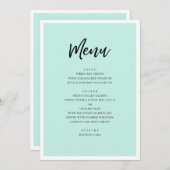 Mint moderne bruiloft. Eenvoudig minimalistisch sc Menu (Voorkant / Achterkant)
