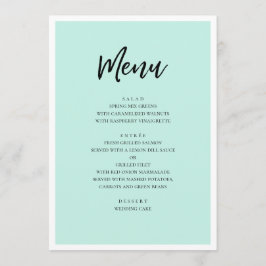 Mint moderne bruiloft. Eenvoudig minimalistisch sc Menu