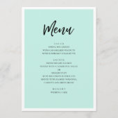 Mint moderne bruiloft. Eenvoudig minimalistisch sc Menu (Voorkant)