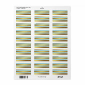 Mint Moderne Faux Gouden Folie Strepen Etiket (Full Sheet)
