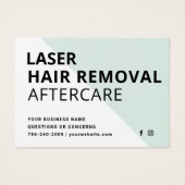 Mint Moderne Laser Haar Nazorg Gids Visitekaartje (Voorkant)