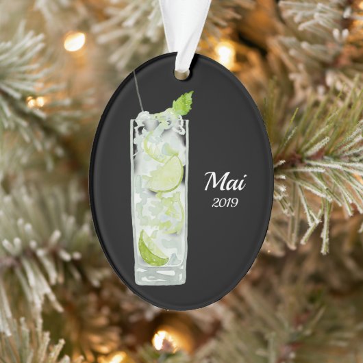 Mint Mojito Cocktail Personaliseerd Ornament (Boom)