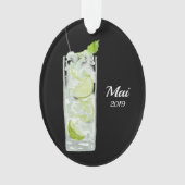 Mint Mojito Cocktail Personaliseerd Ornament (voorkant)