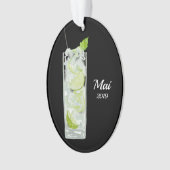 Mint Mojito Cocktail Personaliseerd Ornament (voorkant)