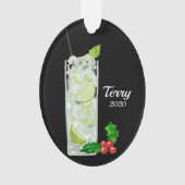 Mint Mojito Cocktail Personalized Ornament (voorkant)