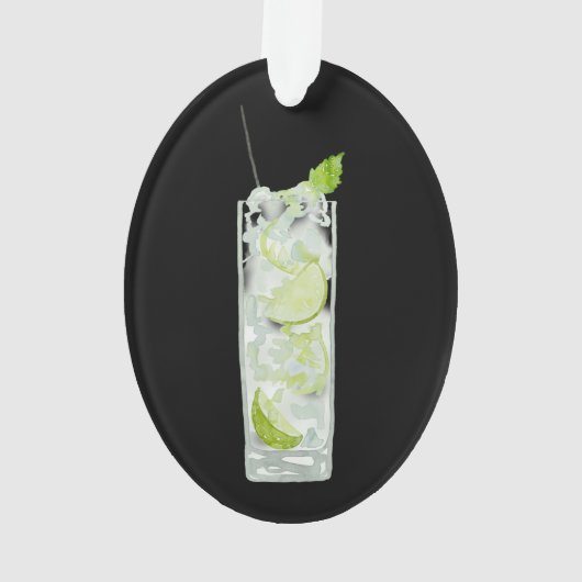Mint Mojito Cocktail Personalized Ornament (achterkant)