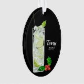 Mint Mojito Cocktail Personalized Ornament (voorkant)