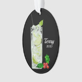 Mint Mojito Cocktail Personalized Ornament (voorkant)