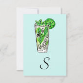 Mint Mojito in Summer Waterverf Cocktail Kaart (Achterkant)