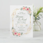 Mint Mold Modern Wedding Invitation Poster Kaart (Staand voorkant)