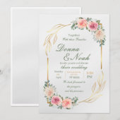 Mint Mold Modern Wedding Invitation Poster Kaart (Voorkant / Achterkant)