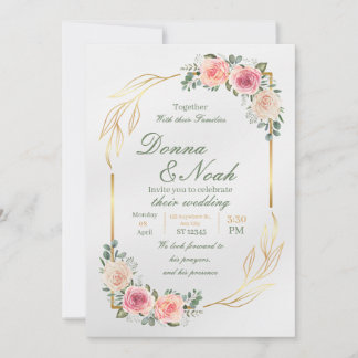 Mint Mold Modern Wedding Invitation Poster Kaart