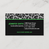 Mint Monogram Classic Leopard Print Rockabilly Visitekaartje (Achterkant)