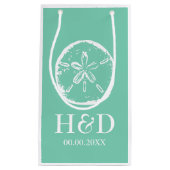 Mint-monogram en cadeautzakken voor huwelijksbonne klein cadeauzakje (Voorkant)