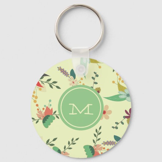  Mint Monogram Floral Sleutelhanger (Voorkant)
