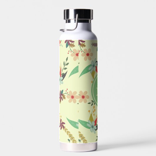 Mint Monogram Floral Waterfles (Rechts)